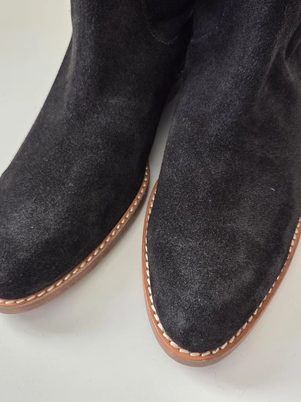 Vince Black Suede Ankle Boots - Pointed Toe Western Style